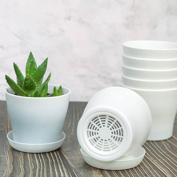 10-pack miniplantkrukor med pall