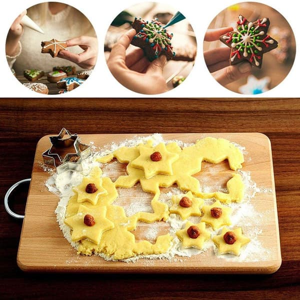 5-pack rostfria liljekronblad kakformar fondantkakformar