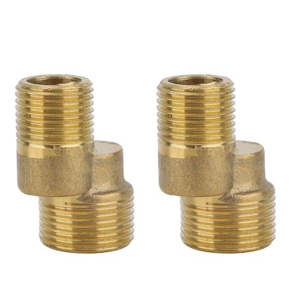 2 stk kobber dusjhode vinklet buet base G3/4\" til G1/2\" KLB