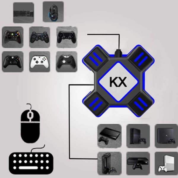 Adapter til tastatur og mus til FPS-spil til Nintendo Switch, Xbox One,
