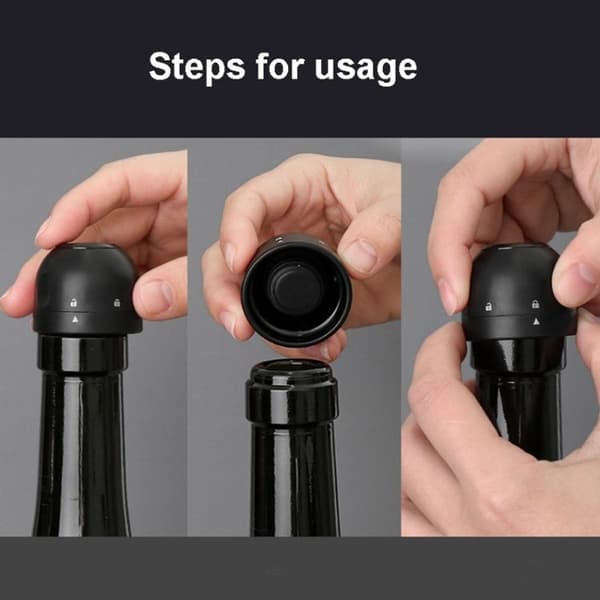 5-pack lufttät champagnepropp, minichampagneproppar, lufttät, läckagesäker