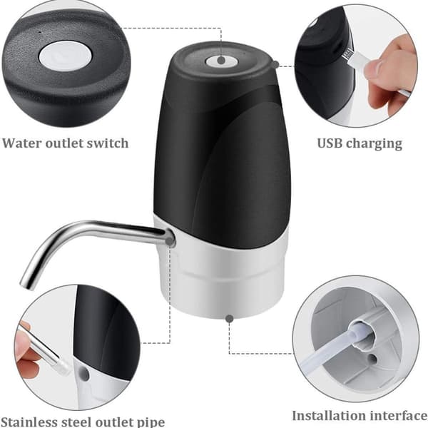 Vattenpump för flaskor, lämplig för universal 2-5 gallons