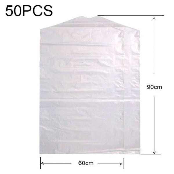 50 pieces garment bag transparent clothing dust cover 60 × 90 cm