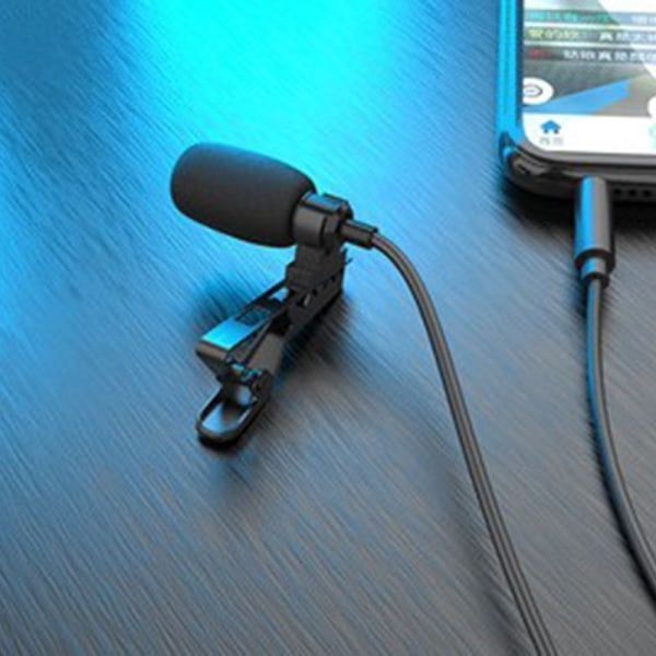 Lavalier mikrofon, lavalier mikrofon til mobiltelefon og pc, clip-on mikrofon med