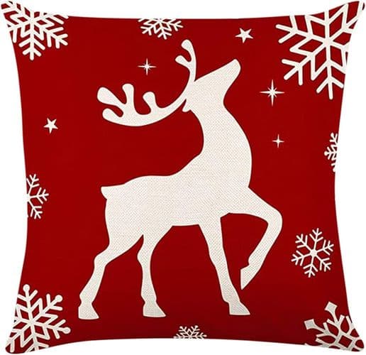 45x45 Julkuddar (Set om 4) - Renen, Snöflingor & Engelska Fraser