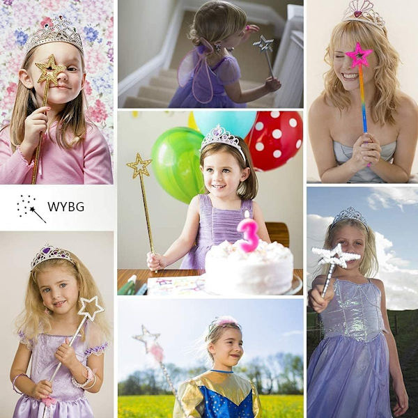3 stjärnstavar, stjärnfe-stavar, prinsessstjärnstavar för flickor, änglar KLB