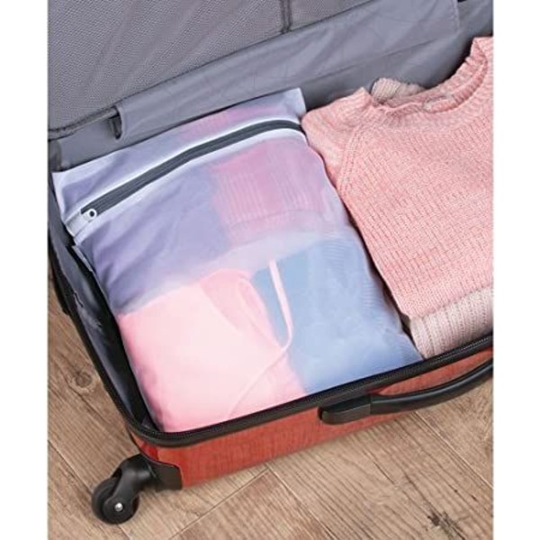 Mesh-vaskepose med innebygd glidelås for ømfintlige ting, Medium, 12""x16"",Hvit