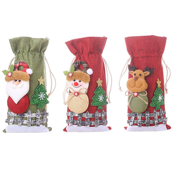 Juleflaskeposer fremstillet af genanvendelige jute vinflaske gave KLB