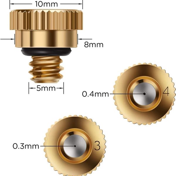 Spraymunstycke - mässingsspraymunstycke för (0,4 mm) 20 stycken KLB