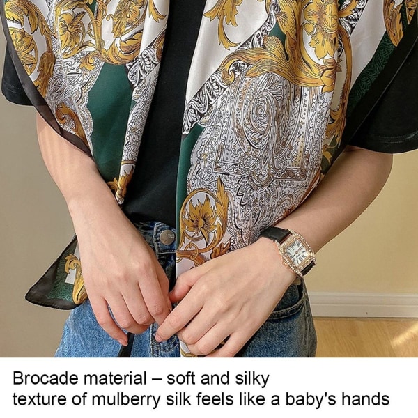 Tørklæde til kvinder - satin, store hårtørklæder, bandanaer - firkantet silkehår KLB
