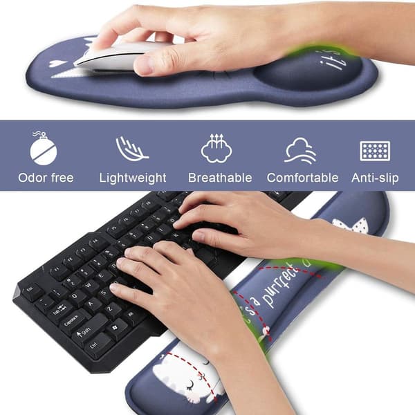 Tastatur, musematte, håndledsstøtte, gel, ergonomisk håndledsstøtte