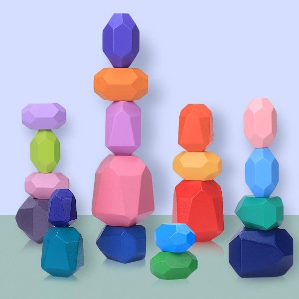 Balancerende sten træstablelegetøj, 20 stk Montessori trælegetøj KLB
