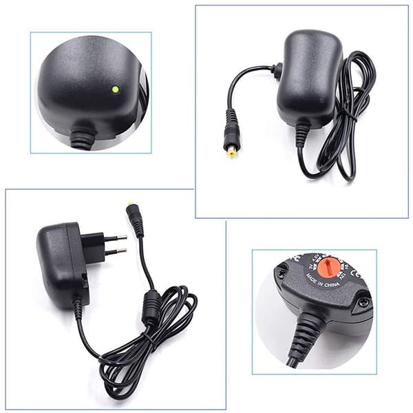 Universal 12W AC/DC-adapter med 8 DC-stik