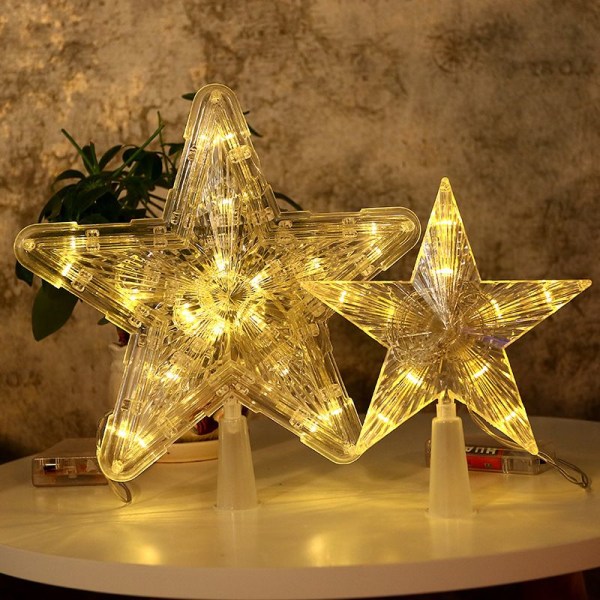 Julgransspets med 10 lysdioder, plug-in modeller i varmvit, stjärnform