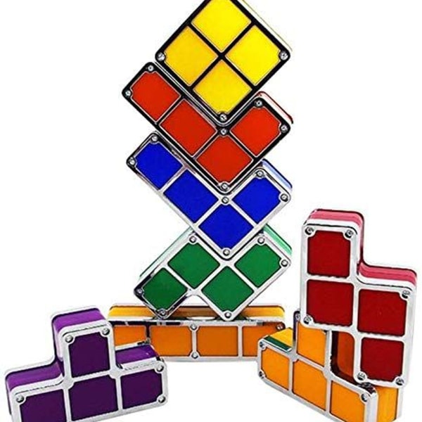 Tetris-lampa, Attoe LED Tetris stapelbar nattlampa, 7 färger, induktions V KLB