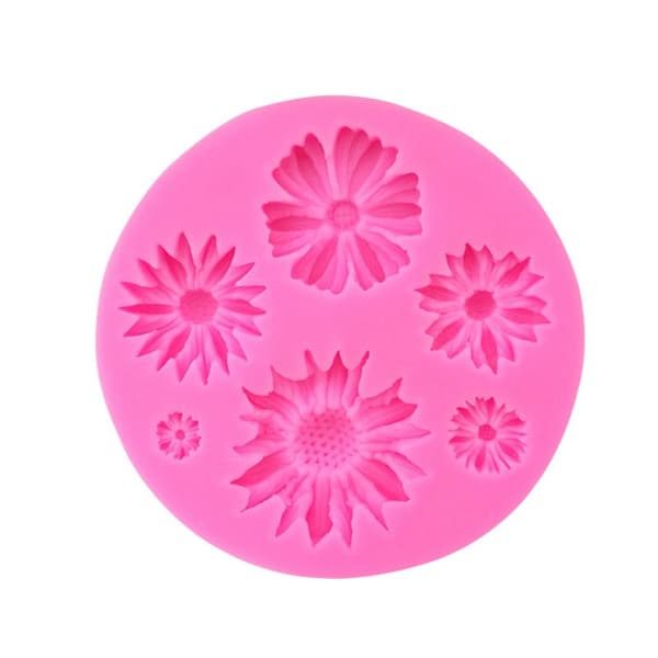 Solros Krysan Daisy Blomma Solros Flip Socker Silikonform DIY Chokladkaka Form
