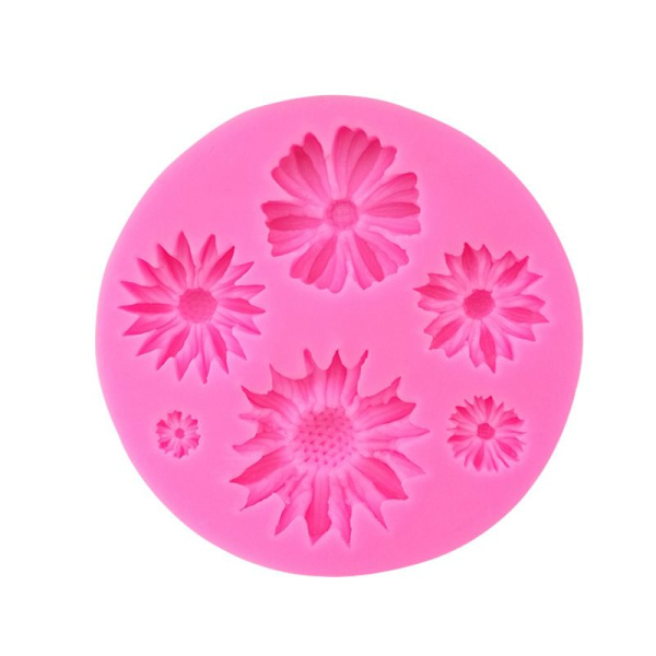 Solsikke Krysantem Daisy Blomst Solsikke Flip Sukker Silikonform DIY Sjokoladekakeform