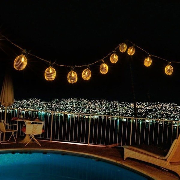 Färgglada ananas ljusslingor - 15ft 30 LED, batteridriven KLB