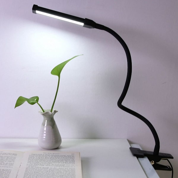 Moderne sort USB LED skrivebordslampe med klemme KLB