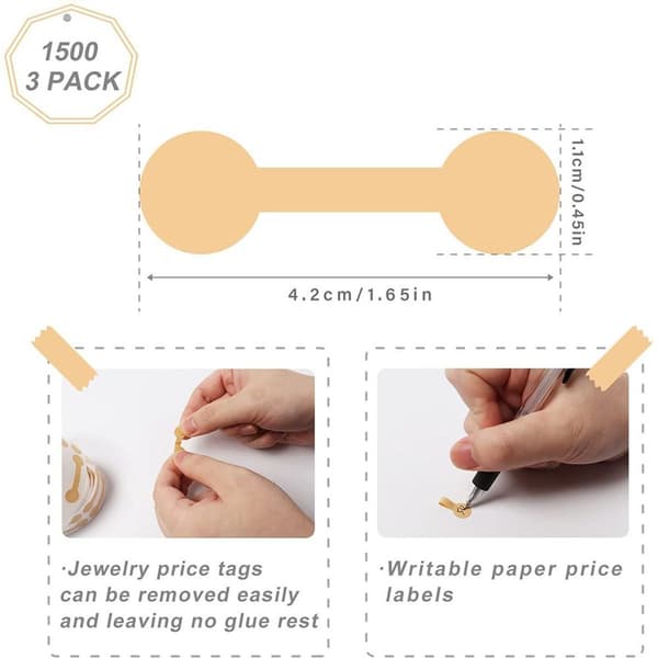 Smyckesprislappsetiketter Kraftpapper Smycken J208 Pack om 4