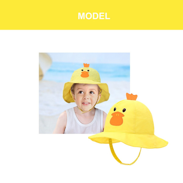 Andefarvet solhat til baby - unisex, foldbar, anti-UV solbeskyttelse, strandhat til baby