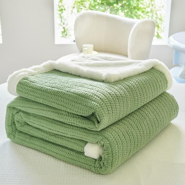 Sherpa fleece teppe, fluffy, varmt, elegant