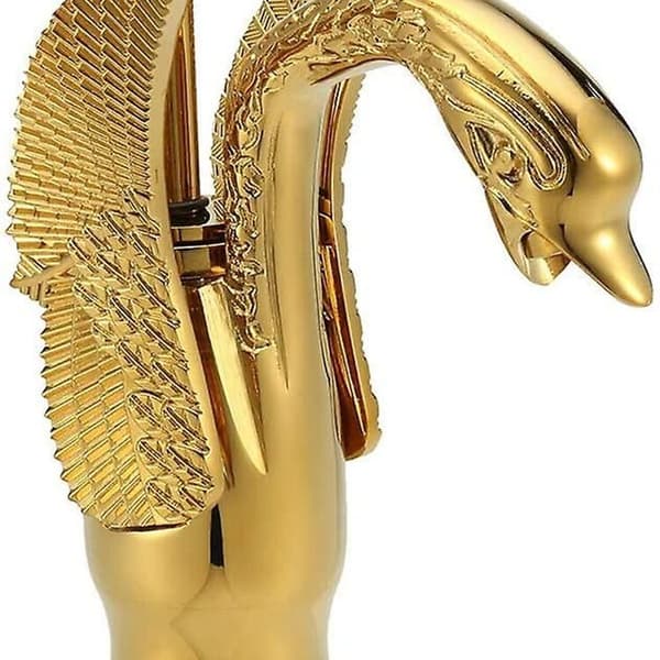 Messing poleret gylden svaneformet håndvaskarmatur