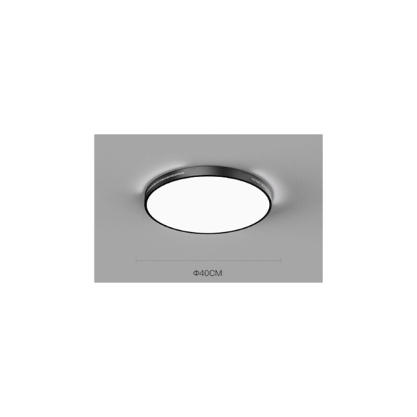 Svart LED-taklampe, 40cm-24w Hvit LED-taklampe Moderne takbelysning for balkong Stue Soverom KLB