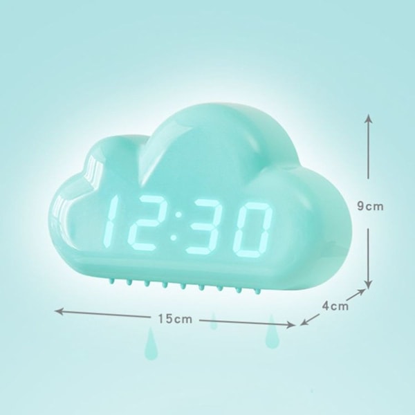 Suloinen LED-vuode herätyskello ääniohjauksella pilven muodossa (sininen)