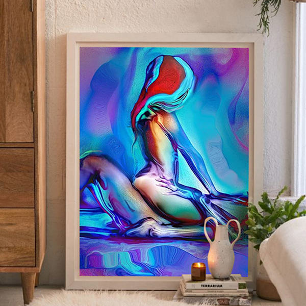 1 stk. 40X50cm Farverige sexede mænd og kvinder soveværelse sengebord