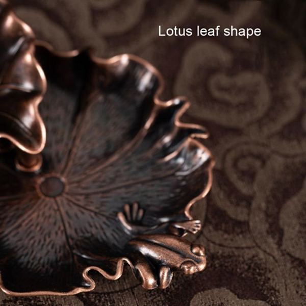 Legering Lotus Blad Tillbaka Flöde Rökelse Brännare Antik Inomhus Rökelse Brännare (Brons)