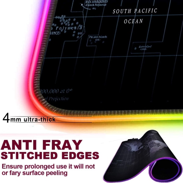 Udvidet RGB Gaming Mousepad, Ekstra Stor Gaming Mousepad til