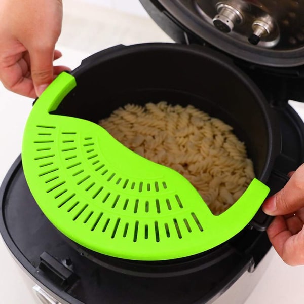 Kjøkken Sil og Pasta Sil Justerbar Silikon Sil for Potter, Panner og Boller Grønn
