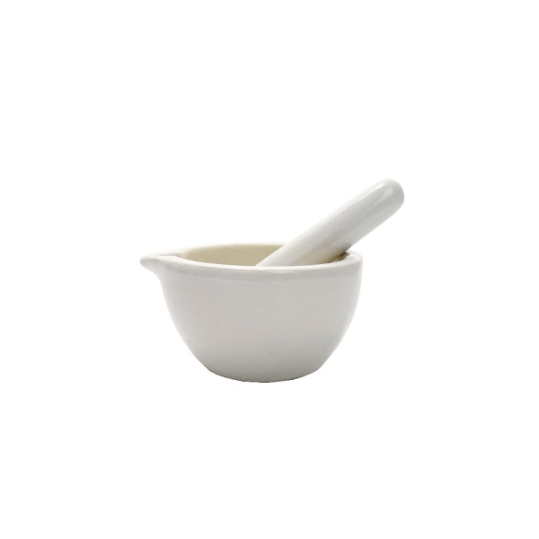 Sæt med 1 morter med støder | 60 ml | i porcelæn | Ideel til laboratoriet