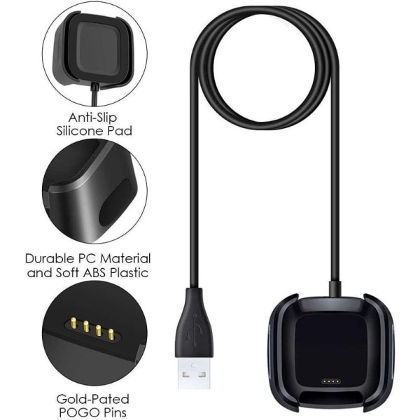 Ladekabel kompatibel med Versa Lite-lader, erstatnings-USB-adapterkabel for