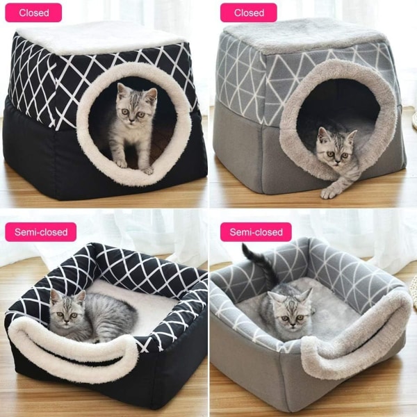 Husdjursbädd kattbädd kattsoffa kattgrotta med supermjuk fluffig KLB