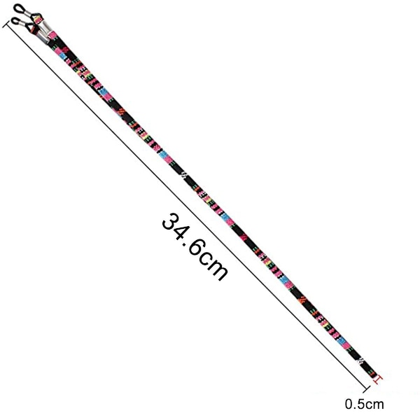 Crazy-M 5-pakks brillerkjede PU lær briller tau briller ledning holder flerfarget KLB