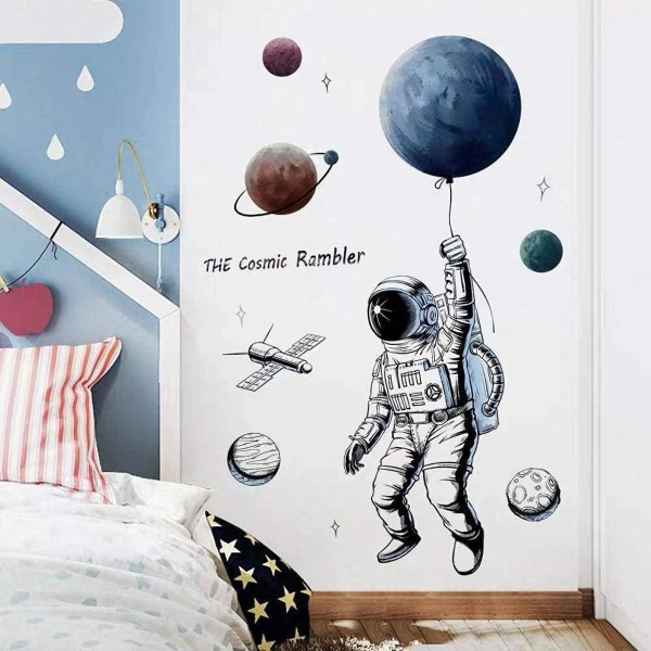 Seinätarra I lastenhuoneen poika planeetta avaruus kuu tarra I seinäkoristelu KLB:lle