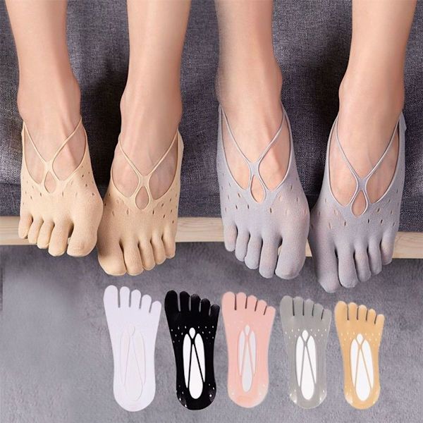 Spets femfingersockar, fem tåsockar osynliga sockar rosa KLB