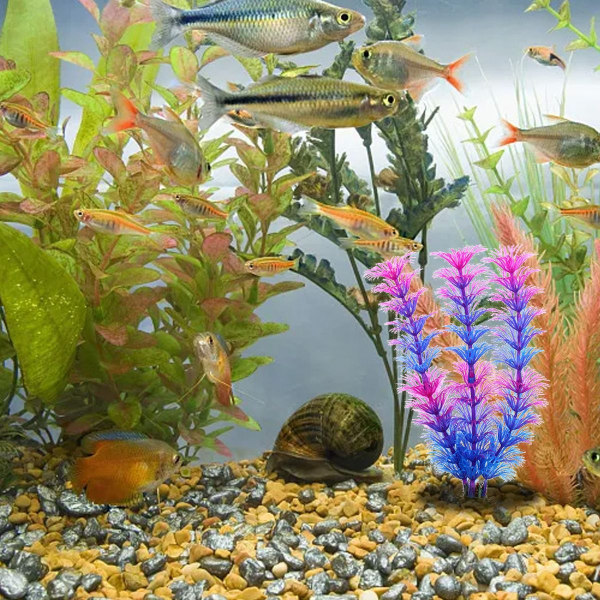 10 stk. Ferskvands Akvarieplanter Kunstige Fisk Lilla KLB