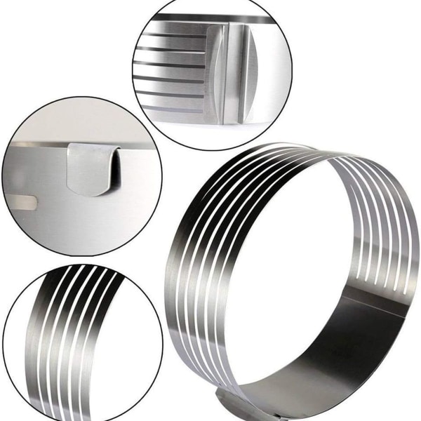 Ring Cutter Layer Cake Slicer, Justerbar Ring 7 Lager Mousse, För