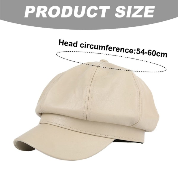 56-58 cm hatt omkrets, beret med brem, dame sommer beige