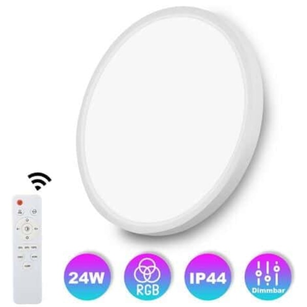 Bakbelyst LED-taklampe BACKLIGHT 24W Ulstraslim med fjernkontroll RGB-taklampe