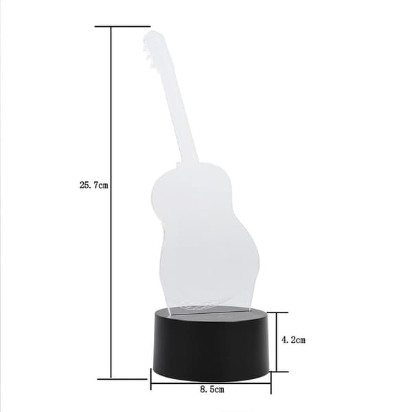 Kreativ 3D LED gitarrformad nattlampa, lampfärg KLB