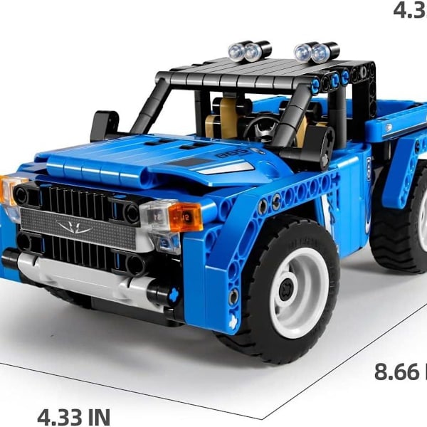 STEM-byggleksaker 2 i 1 Pickup/Racing Model Fjärrkontrollbil KLB