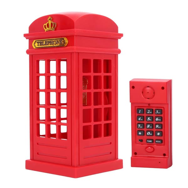 LED natlampe, retro stil, sød telefonboksform, USB KLB