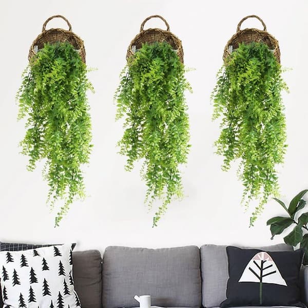 2 80cm Plast Hengeplanter Vinstokker Grønne
