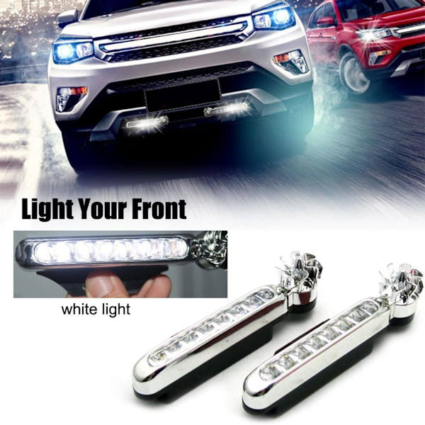 2 kpl auton päiväajovalot 8 LED-tuulettimella tuotettu sumuvalo auto KLB