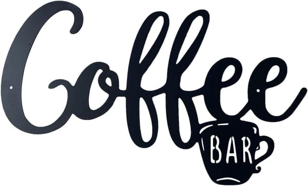 Metallhängande skylt Kaffestation Utskuren bokstavsskylt - Bästa presenten