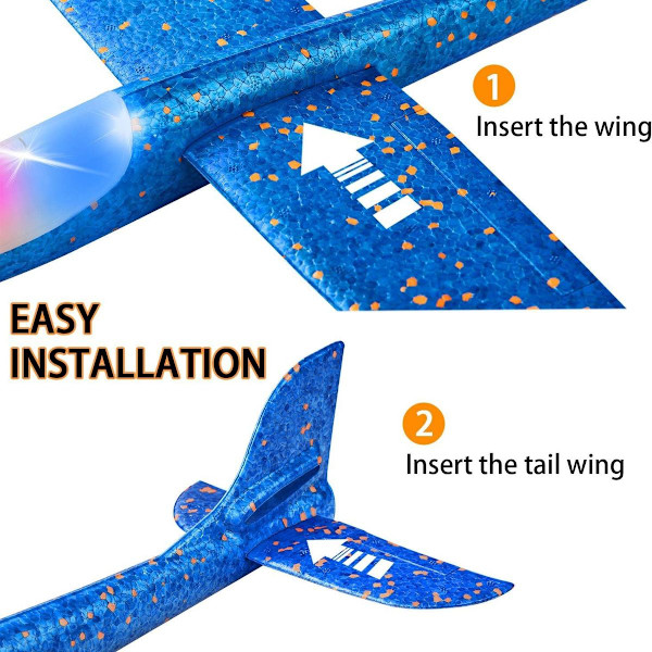 Glidflygplan, 2 stycken 48 cm barns polystyrenleksaksplan KLB